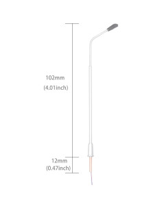 20 Lámparas de Metal 3V para Escenas de Ferrocarril 102mm 2