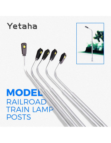 20 Faroles LED Doble para Modelos de Ferrocarril Yetaha 11cm