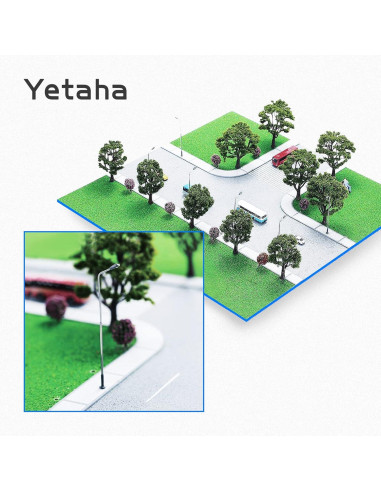 20 Faroles LED Doble para Modelos de Ferrocarril Yetaha 11cm