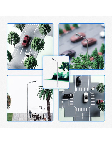 20 Faroles LED Doble para Modelos de Ferrocarril Yetaha 11cm