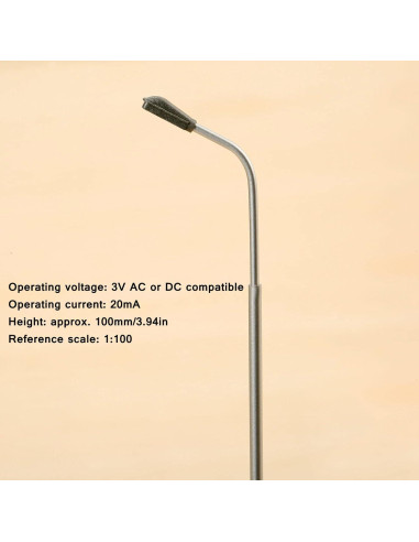 20 Faroles LED Doble para Modelos de Ferrocarril Yetaha 11cm