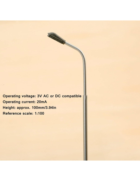 20 Faroles LED Doble para Modelos de Ferrocarril Yetaha 11cm