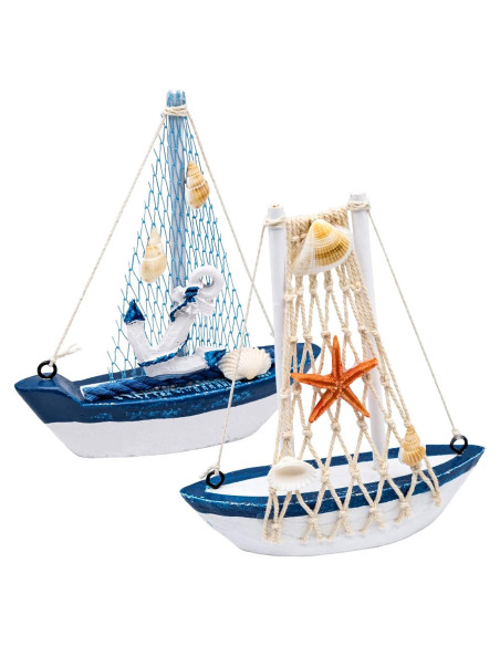 Mini Decoración de Velero BLLREMIPSUR 2 Pcs Madera 10.9x12.7cm Mini Decoración de Velero BLLREMIPSUR 2 Pcs Madera 10.9x12.7cm