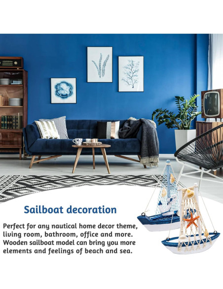 Mini Decoración de Velero BLLREMIPSUR 2 Pcs Madera 10.9x12.7cm Mini Decoración de Velero BLLREMIPSUR 2 Pcs Madera 10.9x12.7cm