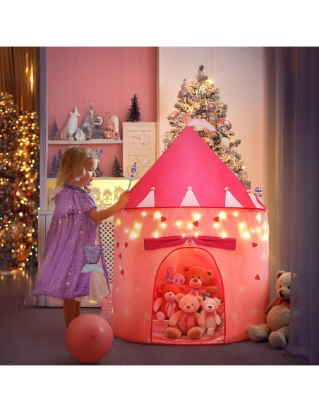 Carpa de Princesa LXDHSRTA 13 Piezas con Luces LED Púrpura Carpa de Princesa LXDHSRTA 13 Piezas con Luces LED Púrpura