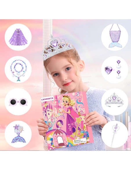 Carpa de Princesa LXDHSRTA 13 Piezas con Luces LED Púrpura Carpa de Princesa LXDHSRTA 13 Piezas con Luces LED Púrpura