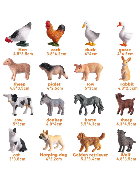 16 Figuras de Animales de Granja JOKFEICE - Juguetes Educativos