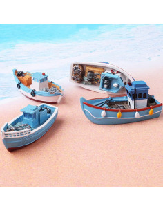Barco Miniatura Vintage MAOMIA 4 Pcs Decoración Jardín 2