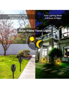 Kurifier 12 Luces Solares Antorcha LED Naranja Decorativas 2