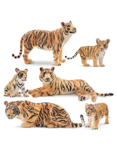 Figuras de Tigres y Cachorros Toymany - Set 6 Piezas Educativo