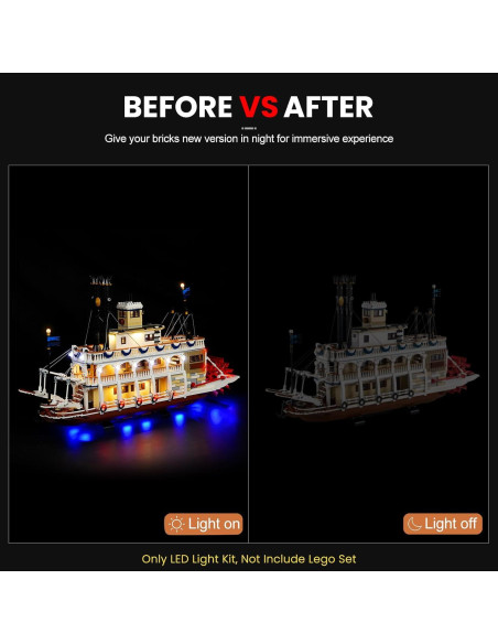 Kit de Luz LED DALDED para Lego Ideas River Steamboat 21356