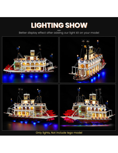 Kit de Luz LED DALDED para Lego Ideas River Steamboat 21356