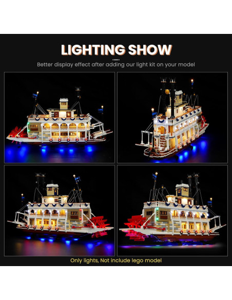 Kit de Luz LED DALDED para Lego Ideas River Steamboat 21356