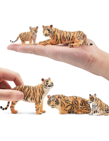 Figuras de Tigres y Cachorros Toymany - Set 6 Piezas Educativo
