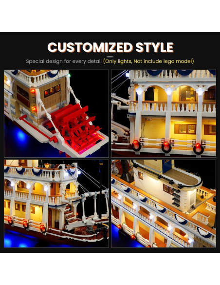 Kit de Luz LED DALDED para Lego Ideas River Steamboat 21356