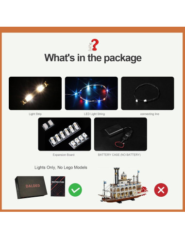 Kit de Luz LED DALDED para Lego Ideas River Steamboat 21356