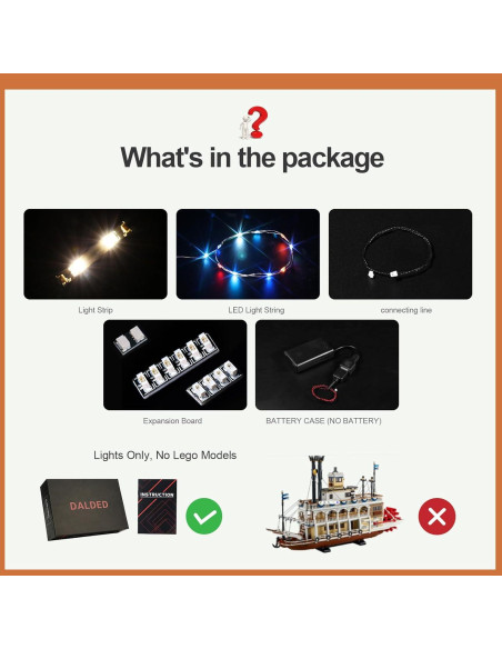Kit de Luz LED DALDED para Lego Ideas River Steamboat 21356