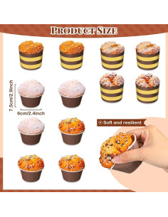 Juguetes de Comida Falsa Chivao 12 Piezas Cupcakes Realistas 2