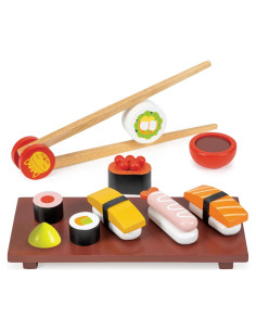 Set de Sushi de Madera Mentari - 11 Piezas para Niños 3+