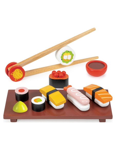 Set de Sushi de Madera Mentari - 11 Piezas para Niños 3+