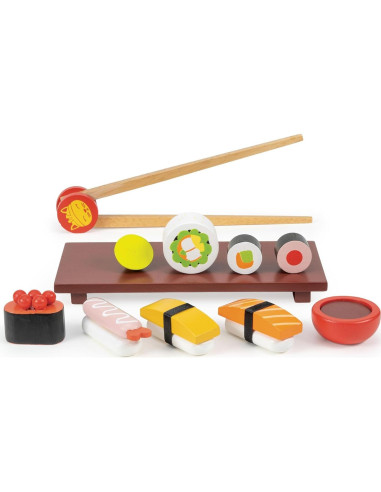 Set de Sushi de Madera Mentari - 11 Piezas para Niños 3+