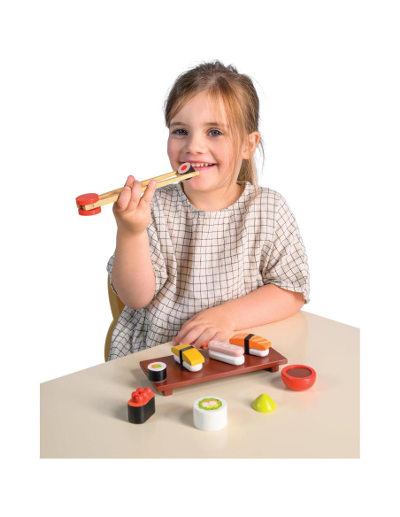 Set de Sushi de Madera Mentari - 11 Piezas para Niños 3+