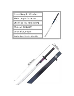 Katana Ninja de Espuma PU Anigamer Ichiban 81 cm Púrpura 2