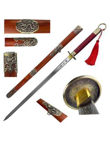 Espada China Hua Mulan 104 cm con Funda de Madera Afilada