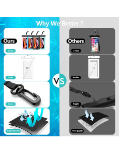 Paquete de 4 Fundas Impermeables Newppon para Smartphone 2