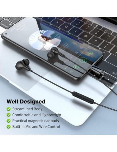 Auriculares USB C APETOO con micrófono y control de volumen