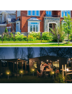 Luces de antorcha solar COCOMOX 8 LED amarillas decorativas 2