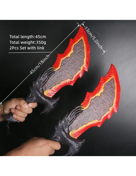 Espadas de Caos Kratos damdos - 2 Piezas 45 cm Cosplay