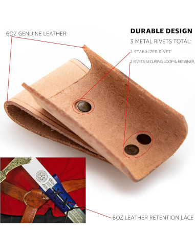 Funda de Daga de Cuero Genuino Réplicas de Armory - Ajustable