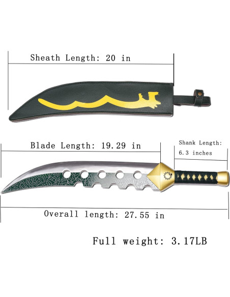 Espada de Cosplay Ziqing Lostvayne Meliodas 73.91cm Acero Inoxidable