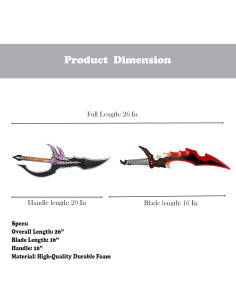 Conjunto de Espadas de Espuma LALAPORT 66 cm para Cosplay 2