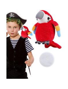 Loro de Peluche Magnético Rojo Roicaholy para Hombro 13 cm 2