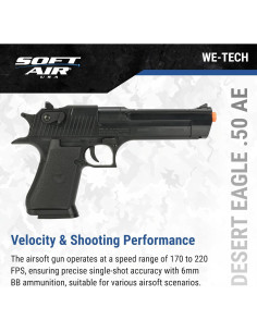 Pistola de Airsoft Desert Eagle Resorte 0.45 kg 170-220 FPS 2