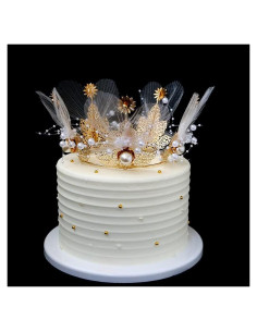 Corona de Perlas para Pasteles Winvin 16 cm Decoración Elegante