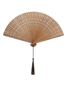 Abanico Plegable de Madera Vintage Sewroro 31.8x18cm