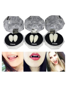Secaden Dientes de Vampiro Falsos 3 Pares para Cosplay Halloween