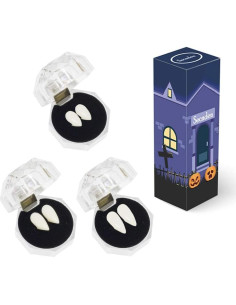 Secaden Dientes de Vampiro Falsos 3 Pares para Cosplay Halloween 2