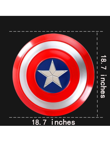 Escudo de Metal Capitán América 1:1 47.6cm Cosplay Halloween