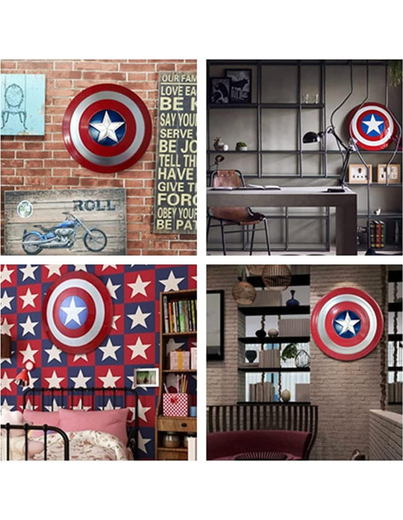 Escudo de Metal Capitán América 1:1 47.6cm Cosplay Halloween