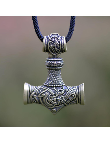 Collar Martillo Thor Mjolnir Bronce Antiguo 40mm Joyería Vikinga