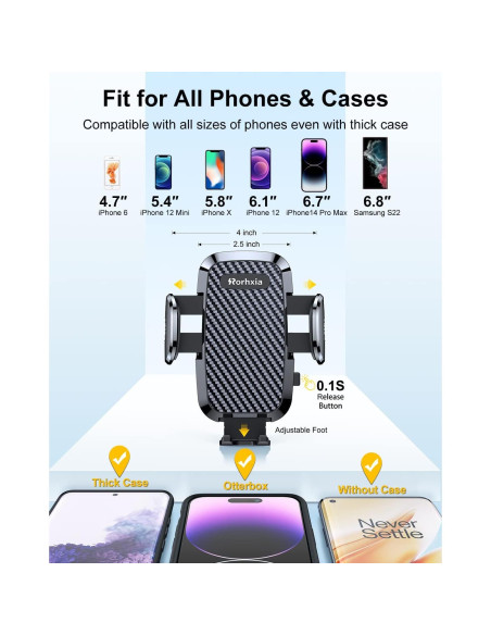 Soporte para Teléfono Rorhxia 3-en-1 Ajustable para Coche