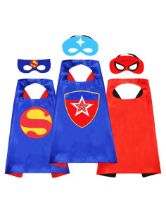 Capa y Máscara de Superhéroe para Niños NuGeri - Doble Cara