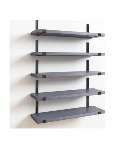 Estantes flotantes Fixwal de 5 piezas en madera gris 40x12 cm