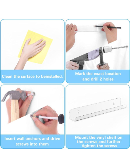 Estante Flotante para Discos de Vinilo Hulaed 6 Paquetes