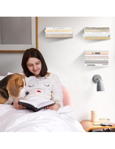 Estantería Flotante Invisible Atsgke - 4 PZS Blanca Moderna