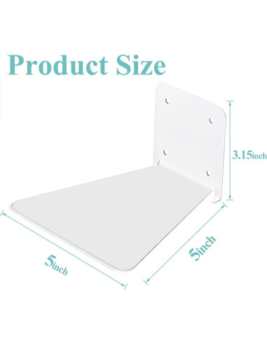 Estantería Flotante Invisible Atsgke - 4 PZS Blanca Moderna